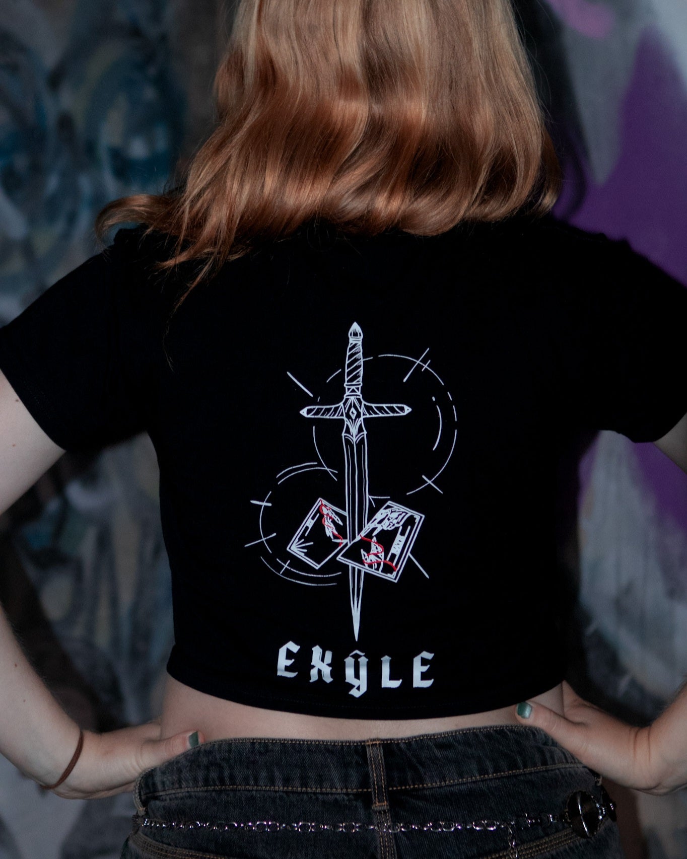 EXŶLE “Sword” Crop Tee